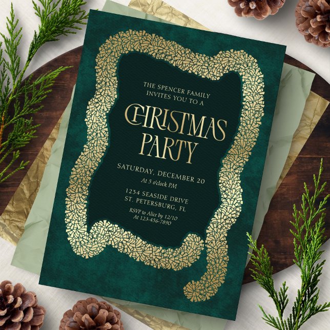 Invitation à la fête de Noël sous la guirlande d'a (Créateur téléchargé)