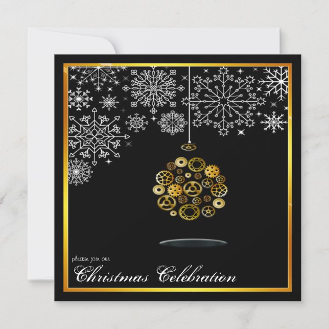 invitation à la fête de noël steampunk (Devant)