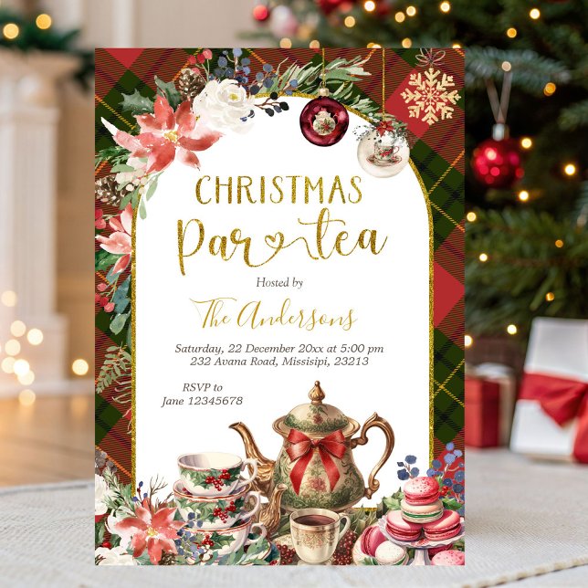 Invitation à la fête de Noël Tea Holiday (Créateur téléchargé)