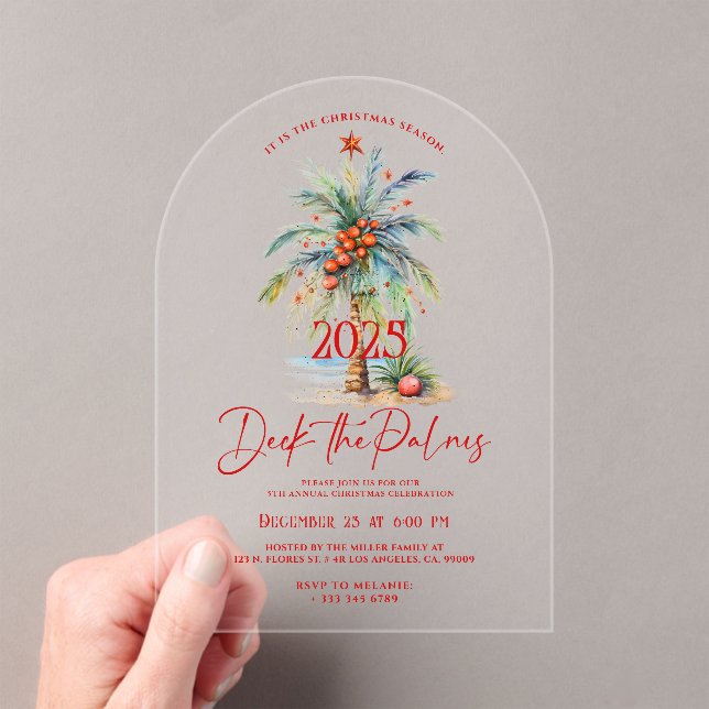 Invitation à la fête de Noël tropicale sous les pa (In situ (ordinateur de poche))