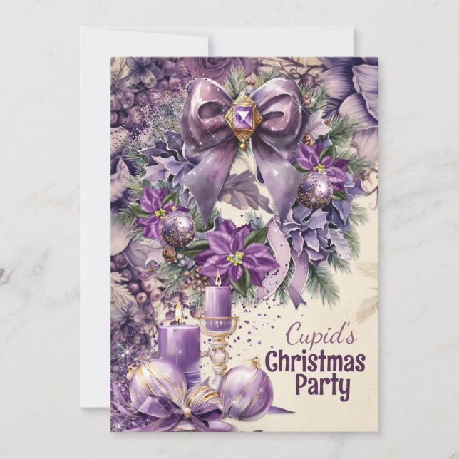 Invitation à la fête de Noël violette (Devant)