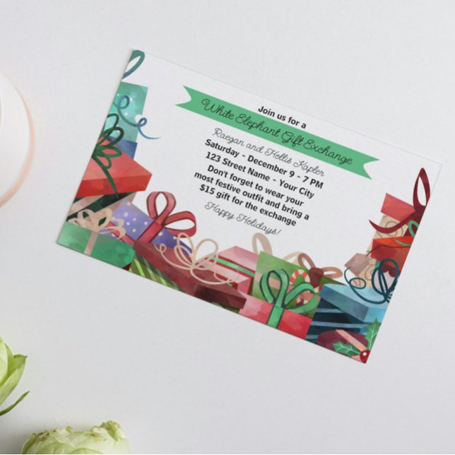 Invitation à la fête de Noël White Elephant (Créateur téléchargé)