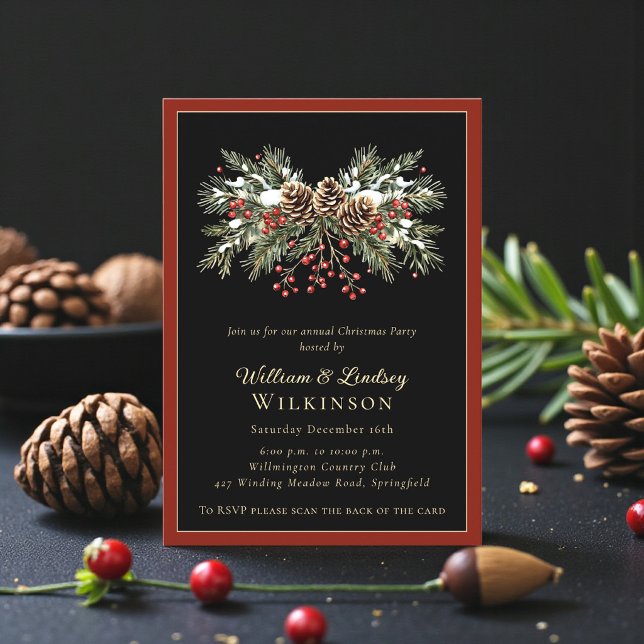Invitation à la fête de Noël Winter Berry (Créateur téléchargé)
