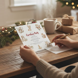 Invitation à la fête de Noël Woodland Whimsy
