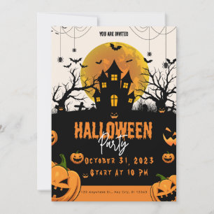 Invitation à la fête de nuit d'Halloween