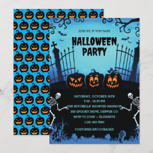 Invitation à la fête de nuit d'Halloween