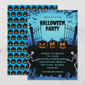 Invitation à la fête de nuit d'Halloween