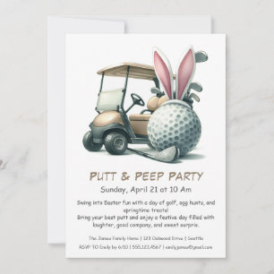 Invitation à la fête de Pâques de golf Putt & Peep