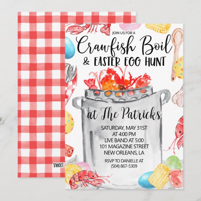 Invitation à la Fête de Pâques de l'Écrevisse Boui (Devant / Derrière)