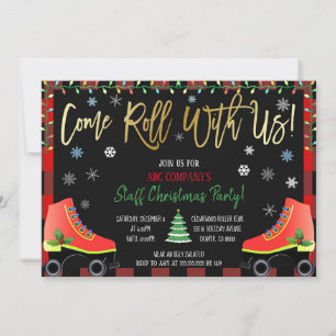 Invitation à la fête de patinage de Noël