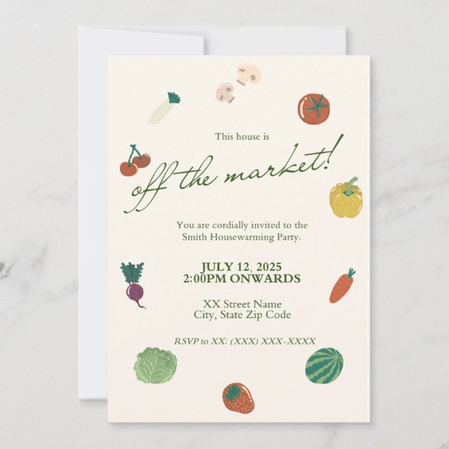 Invitation à la fête de pendaison de crémaillère O (Devant)
