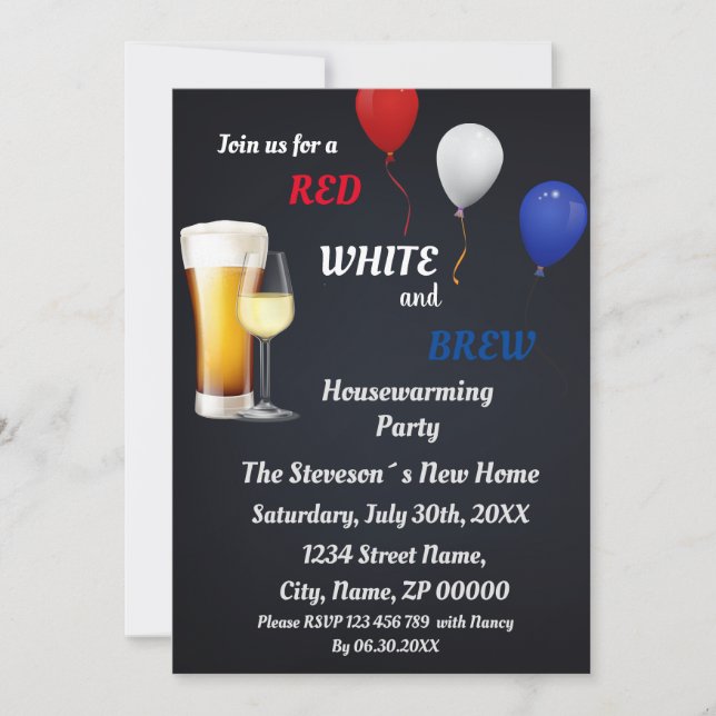 Invitation à la fête de pendaison de crémaillère R (Devant)