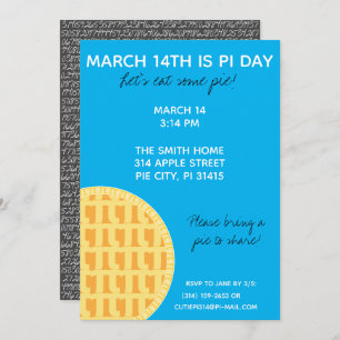 Invitation à la fête de Pi Day avec Chiffres Pi su