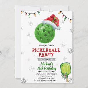 Invitation à la fête de pickleball de Noël