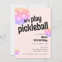 Invitation à la fête de pickleball Sports Pastel