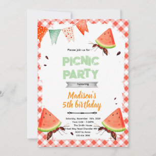 Invitation à la fête de pique-nique de la fourmi d