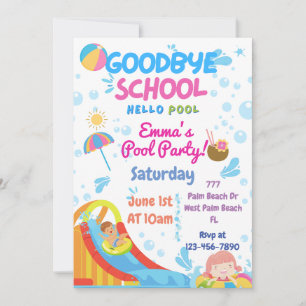 Invitation à la fête de piscine de fin d'année sco