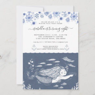 Invitation à la fête de piscine en hiver de la Sir