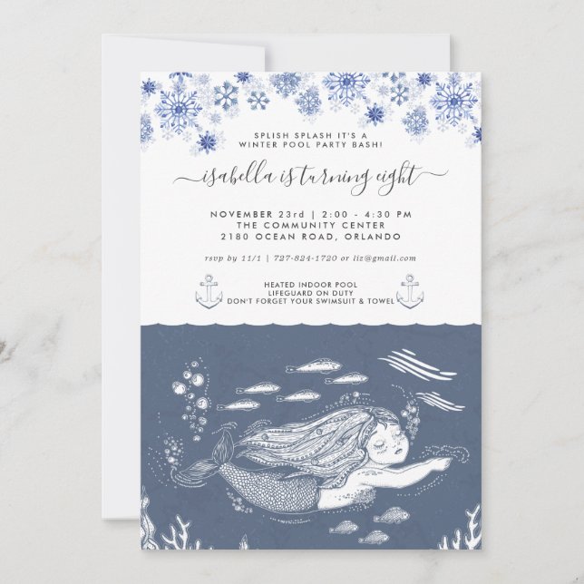 Invitation à la fête de piscine en hiver de la Sir (Devant)