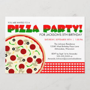 Invitation à la fête de Pizza