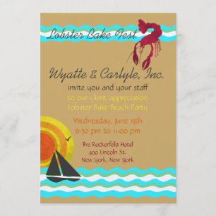 Invitation à la Fête de Plage avec Homard au Four