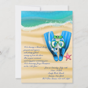 Invitation à la fête de plage de Snorkel Gear