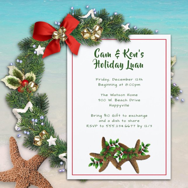 Invitation à la fête de plage des étoiles de mer (Créateur téléchargé)