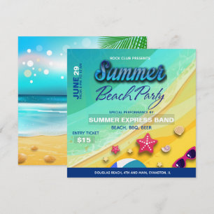 invitation à la fête de plage d'été