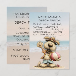 Invitation à la fête de plage d'un ami