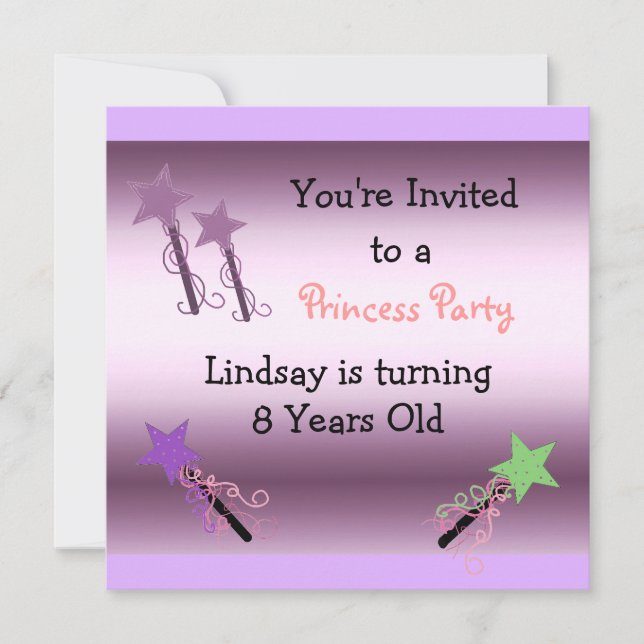 Invitation à la fête de princesse (Devant)