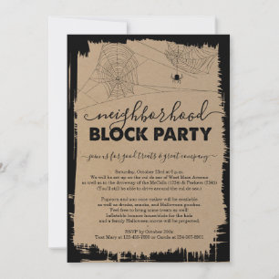 Invitation à la fête de quartier d'Halloween