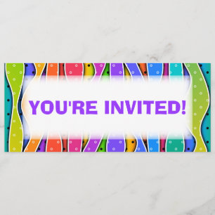 INVITATION À LA FÊTE DE RAINBOW STRIPES SUR MESURE