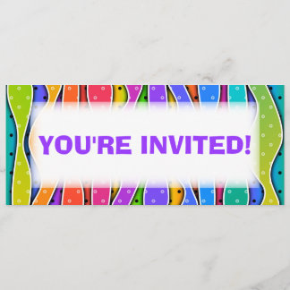 INVITATION À LA FÊTE DE RAINBOW STRIPES SUR MESURE