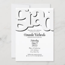 Invitation à la fête de remise de diplôme AMUSANTE