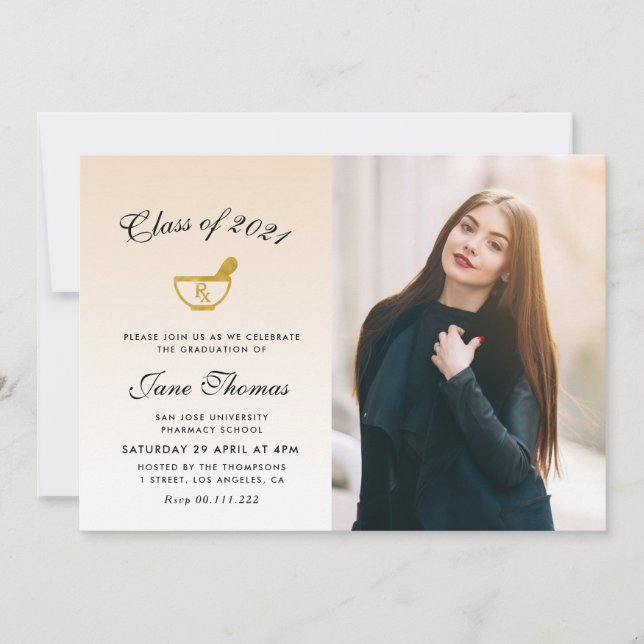 invitation à la fête de remise de diplômes en phar (Devant)