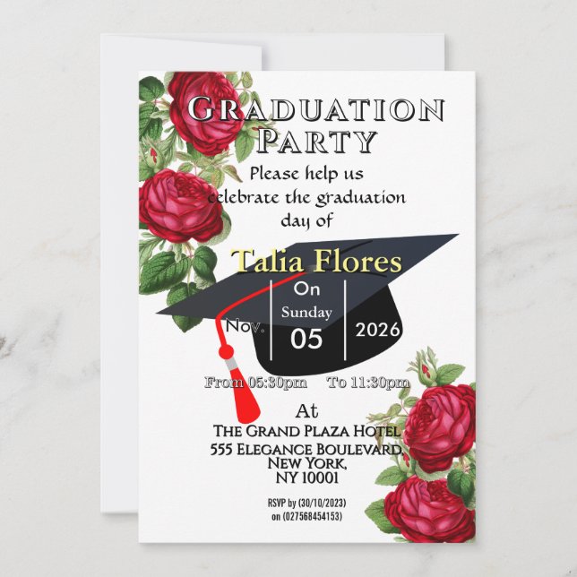 Invitation à la fête de remise des diplômes (Devant)