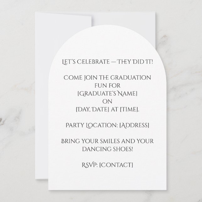 Invitation à la fête de remise des diplômes 2027  (Dos)