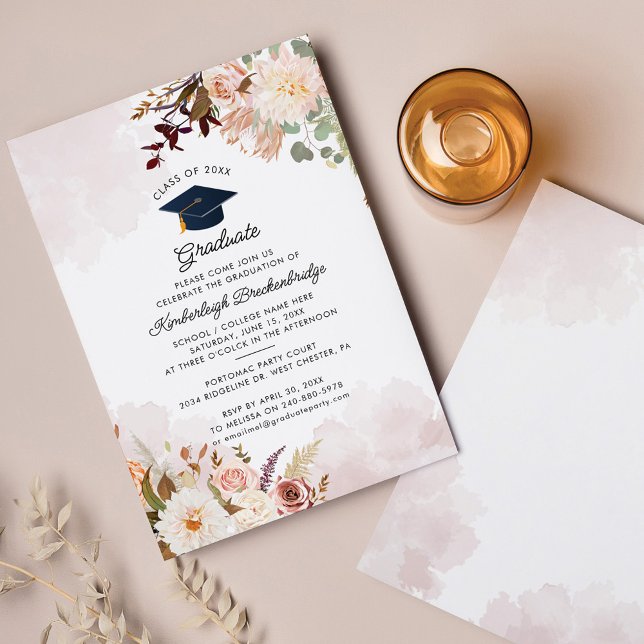 Invitation à la fête de remise des diplômes Floral (Créateur téléchargé)