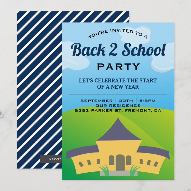 Invitation à la fête de rentrée des classes (Devant / Derrière)