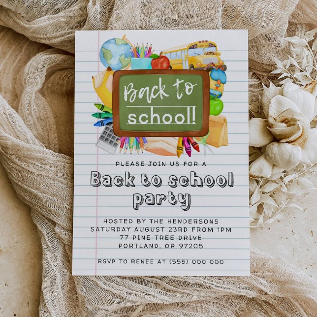 Invitation à la fête de rentrée scolaire (Créateur téléchargé)