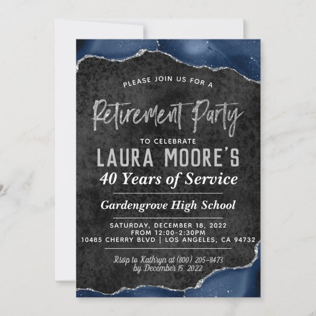 Invitation à la fête de retraite de Agate Silver V (Devant)