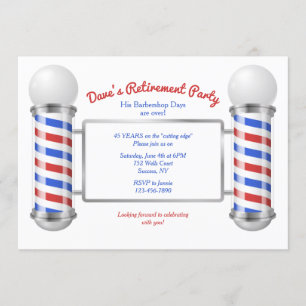 Invitation à la fête de retraite de Barber's Pole