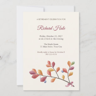 Invitation à la fête de retraite de la branche d'A