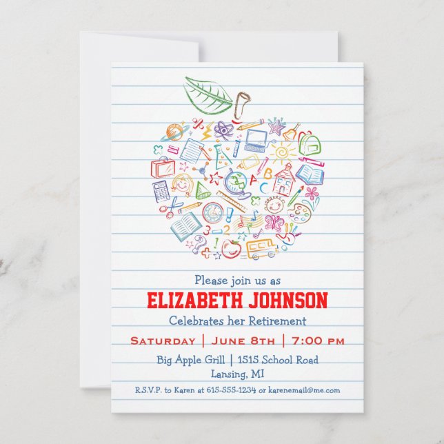 Invitation à la fête de retraite de la pomme des e (Devant)