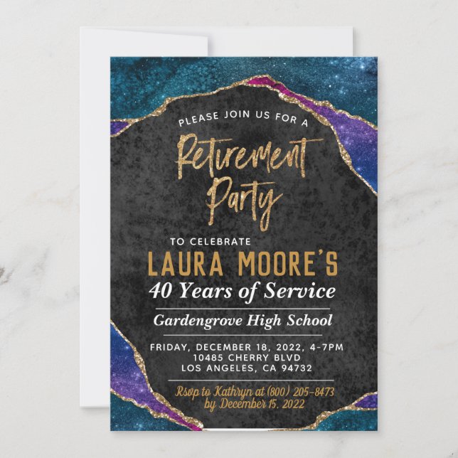 Invitation à la fête de retraite de la veine d'or  (Devant)