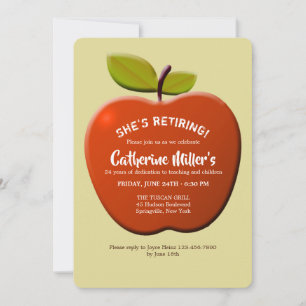 Invitation à la fête de retraite de l'enseignant P