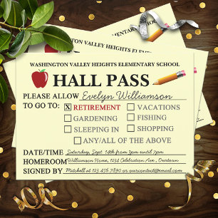 Invitation à la fête de retraite de l'enseignant R