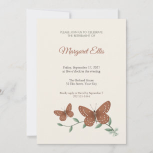 Invitation à la fête de retraite de Papillon Punch