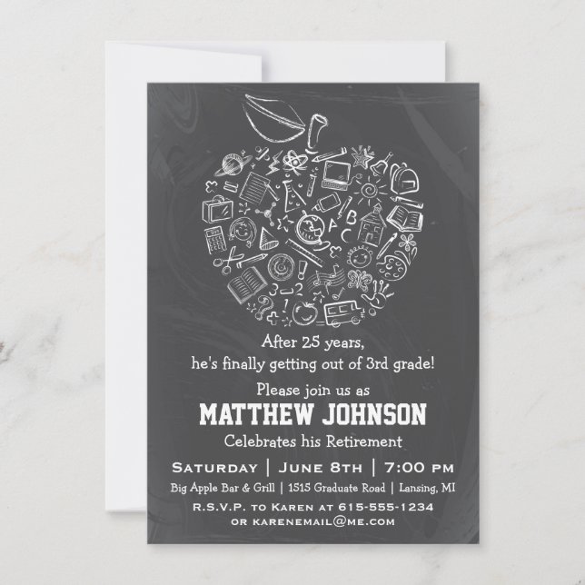 Invitation à la fête de retraite des enseignants A (Devant)