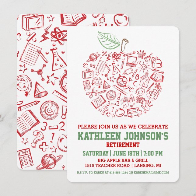 Invitation à la fête de retraite des enseignants A (Devant / Derrière)